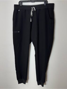 Figs Women's Black Joggers with Gray Drawstring